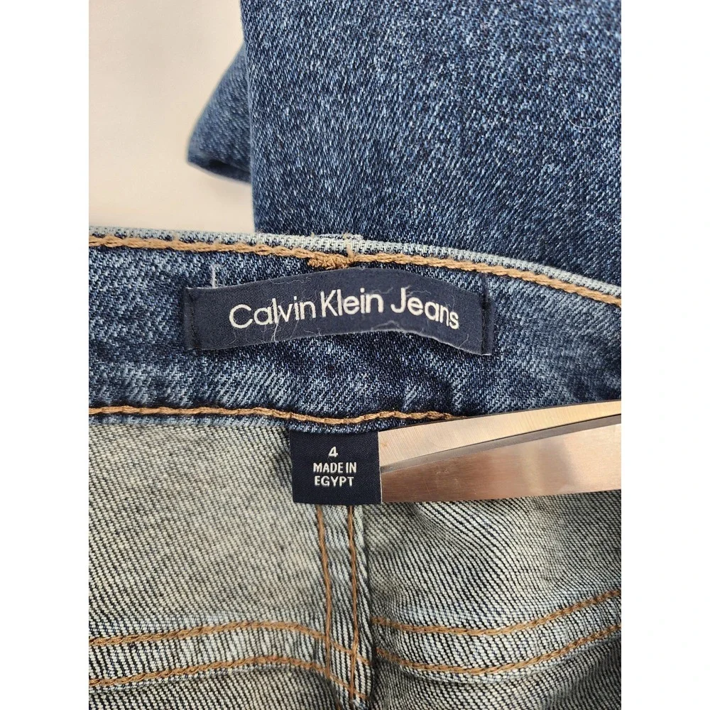 Calvin Klein High Rise Straight Leg Blue Denim Jeans Size 4